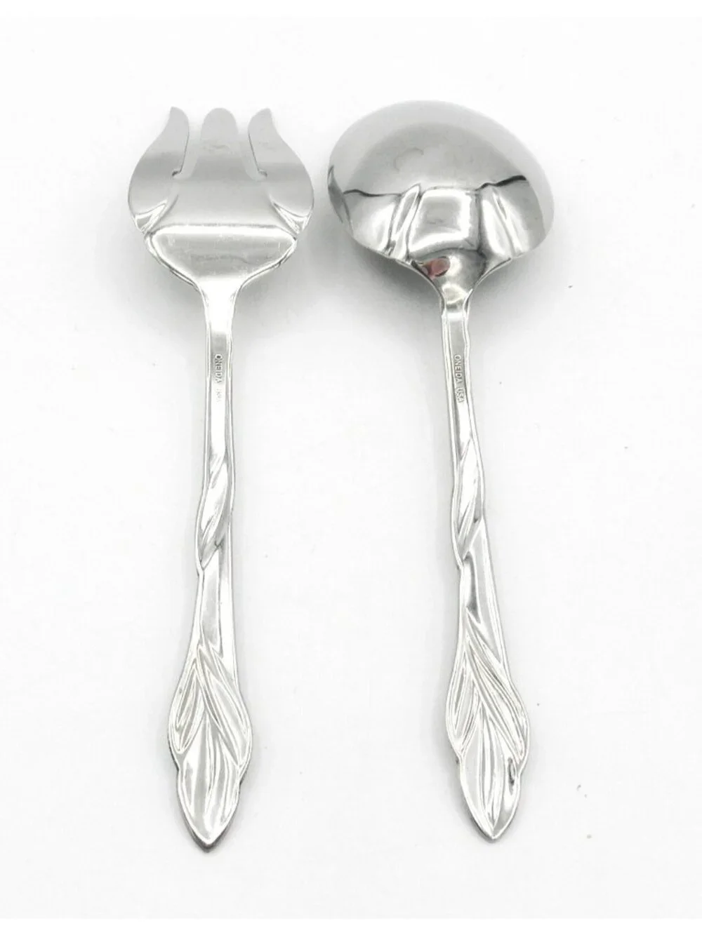 Eden Stainless By Oneida Casserole Spoon and Meat Fork 2 Piece Set